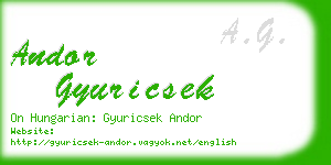 andor gyuricsek business card